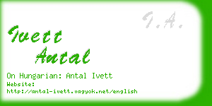 ivett antal business card